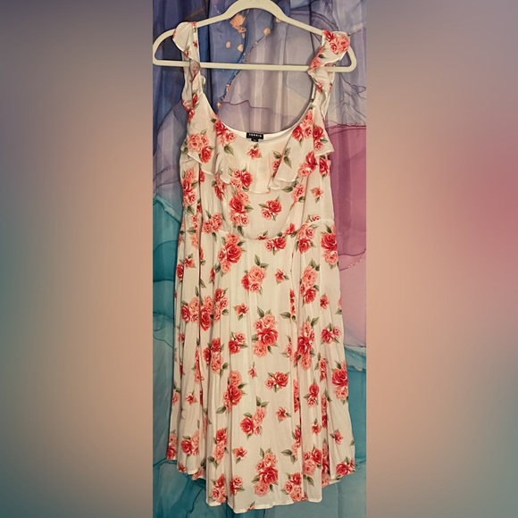 torrid Dresses & Skirts - Torrid white/pink-floral off-shoulder dress